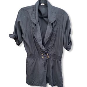 Moon Collection Black Shorts Romper‎